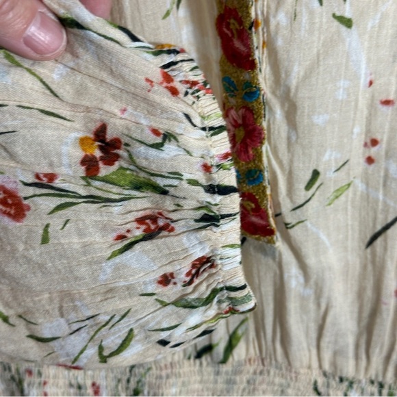 Sundance floral boho dress, semi-sheer gauzy fabric, size Small, cottagecore - Picture 8 of 11